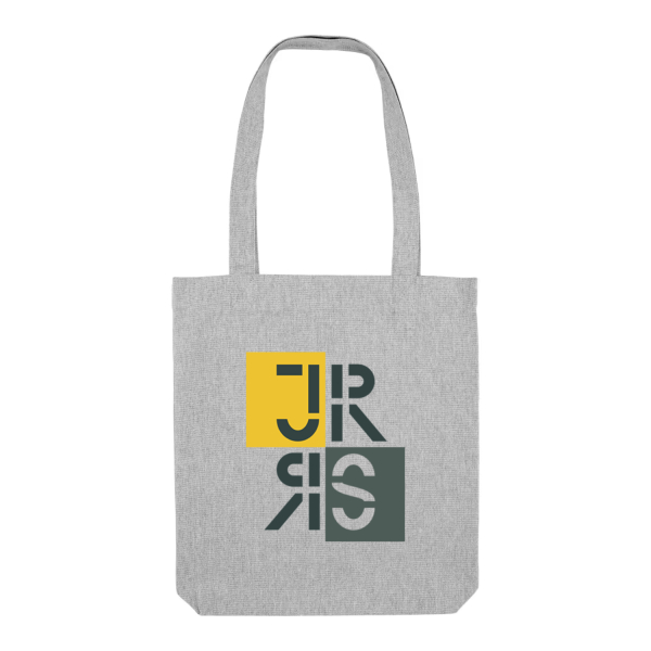 JRRS Bio Tote Bag in heather grey mit Logo der Johann-Rieder Realschule Rosenheim