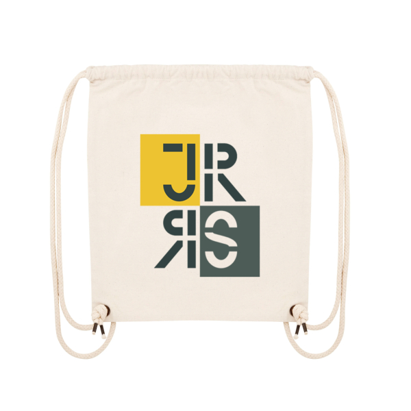 Bio Gym Bag in natural mit Logo der Johann-Rieder Realschule Rosenheim