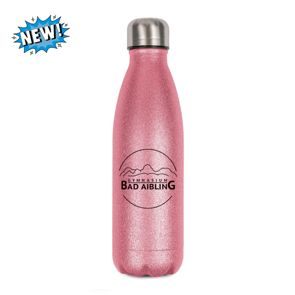 GBA Kreislogo - Gymnasium Bad Aibling Thermosflasche Glitzer pink