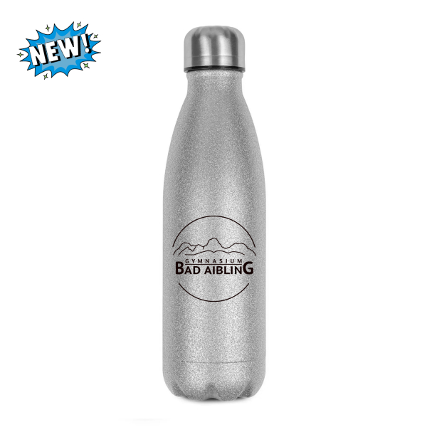GBA Kreis Logo | Glitzer Trinkflasche mit Edelstahl Verschluss