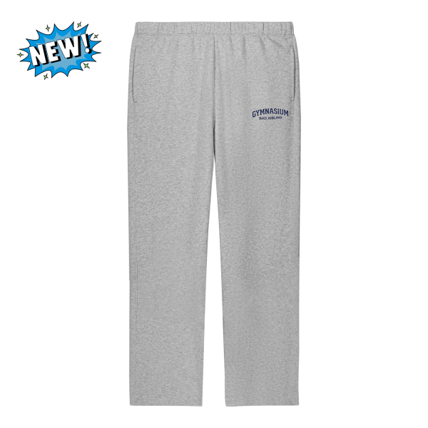 Schriftzug Gymnasium Bad Aibling Bio Jogginghose oversized im Highschool Style – heather grey
