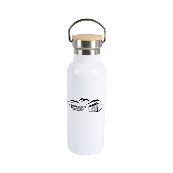 DRB Schulhaus-Logo | Thermosflasche mit Bambus Verschluß
