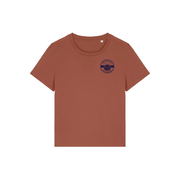 Gymnasium Bad Aibling Damen T-Shirt – Sonderkollektion Bewegte Schule – heritage brown frontprint