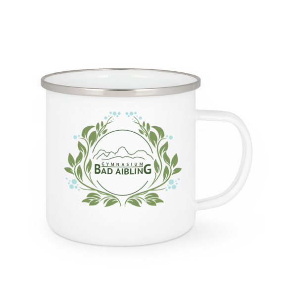 GBA blaue Blume Logo | Emaille-Tasse