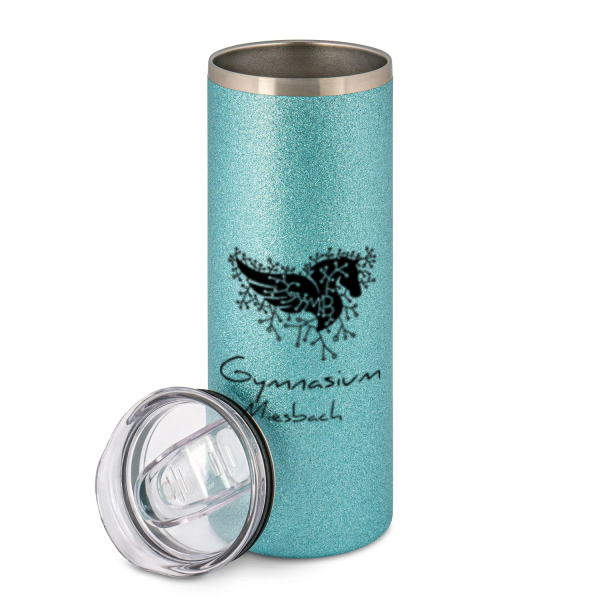 GYMB Pegabyte Logo | Glitzer Thermobecher mit Schiebe-Verschluß