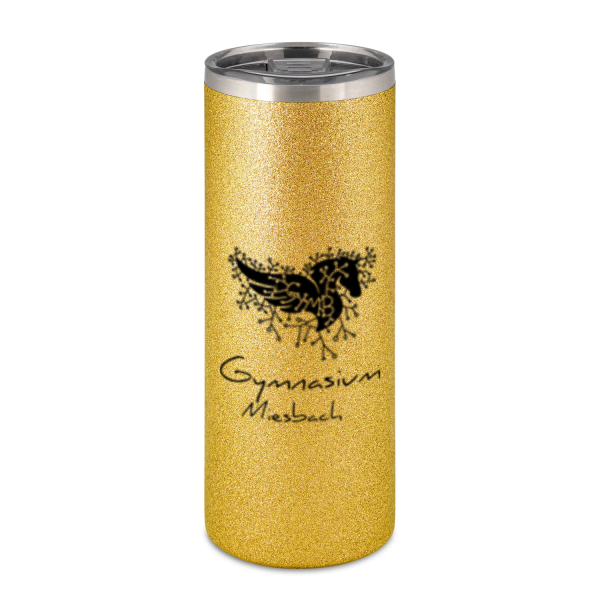 GYMB Pegabyte Logo | Glitzer Thermobecher mit Schiebe-Verschluß