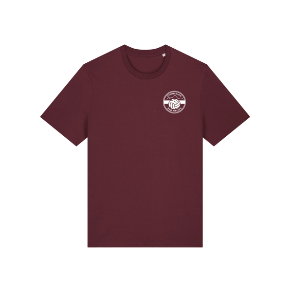 Gymnasium Bad Aibling T-Shirt – Sonderkollektion Bewegte Schule – burgundy frontside
