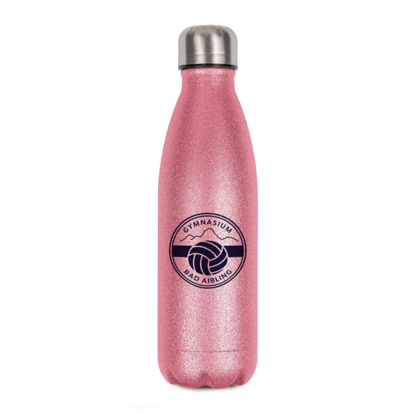 Gymnasium Bad Aibling Glitzer Thermosflasche – Sonderkollektion Bewegte Schule – pink Glitzer
