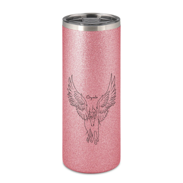 GYMB Pegasus Logo | Glitzer Thermobecher mit Schiebe-Verschluß